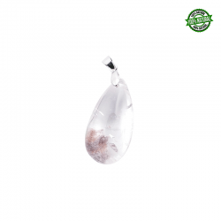 Pendente Quarzo Rutilato Pietra Naturale con gancio in Metallo