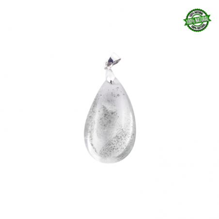Pendente Quarzo Rutilato Pietra Naturale con Gancio in Metallo