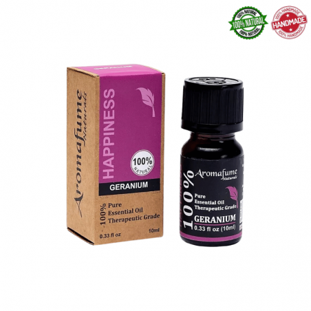 Geranio "Felicità" 100% Olio Essenziale Puro Geranium Aromafume - Therapeutic Grade - 10ml