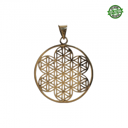 Fiore della Vita Pendente in Bronzo tondo - 4cm