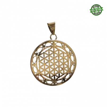 Fiore della Vita Pendente in Bronzo tondo - 3,5cm