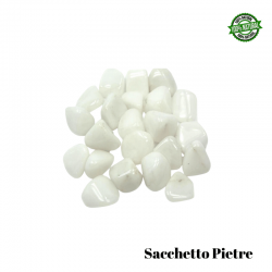 Quarzo Bianco Latteo Sacchetto Pietre Burattate (4 Pietre - 50gr.) - Qualità A