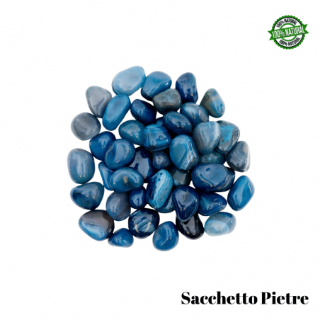 Agata Blu Sacchetto Pietre Burattate (4 Pietre - 50gr.) - Qualità A