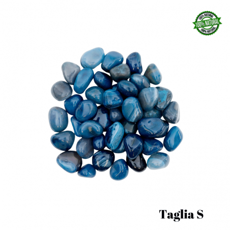 Agata Blu Pietra Burattata Small (± 20/30mm - ± 10/18gr.) - Qualità A