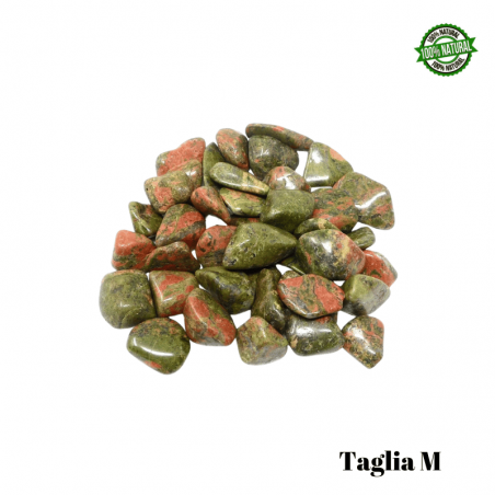 Unakite Pietra Burattata Medium (± 25/35mm - ± 19/29gr.) - Qualità A