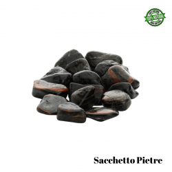 Tormalina Nera con Ematite Sacchetto Pietre Burattate (5 Pietre - 50gr.) - Qualità A