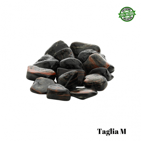 Tormalina Nera Ematite Pietra Burattata Medium (± 25/35mm - ± 19/29gr.) - Qualità A
