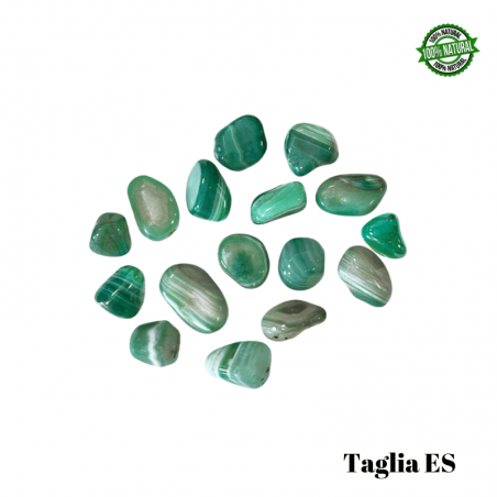Agata Verde Pietra Burattata Extra Small (± 10/18mm - ± 4/8gr.) - Qualità AB