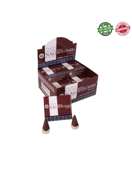 Golden Nag 7 Chakra Coni Incenso Vijayshree Seven Chakra Masala