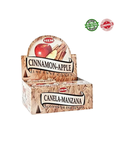Mela e Cannella 10 Coni Incenso Hem Cinnamon Apple Masala con Supporto