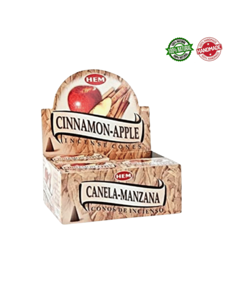 Mela e Cannella 10 Coni Incenso Hem Cinnamon Apple Masala con Supporto