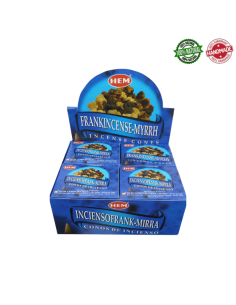 Franchincenso & Mirra 10 Coni Incenso Hem Frankincense & Myrrh Masala con supporto