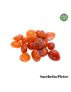 Corniola Rosso Arancio Sacchetto Pietre Burattate (9/10 Pietre - 50gr.) - Qualità A