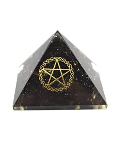 Tormalina Nera Piramide Orgonite con Pentacolo - (40x 60x 60mm)