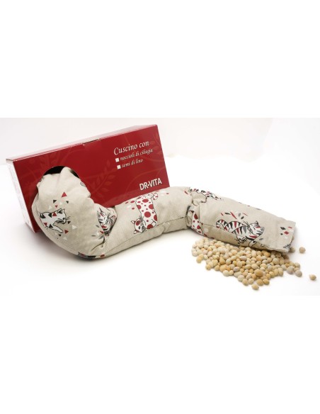 Fascia cervicale con semi ciliegia ed erbe profumate - Gatto Pitagora