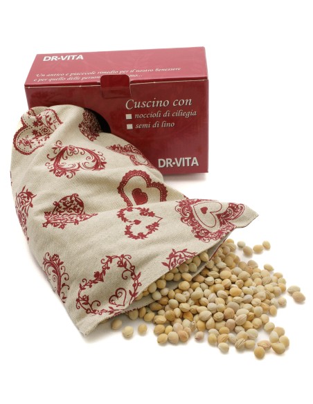 Cuscino con noccioli di ciliegia - (32 x 19 x 5cm) - (570 - 710gr.) - Cuori Tirolesi