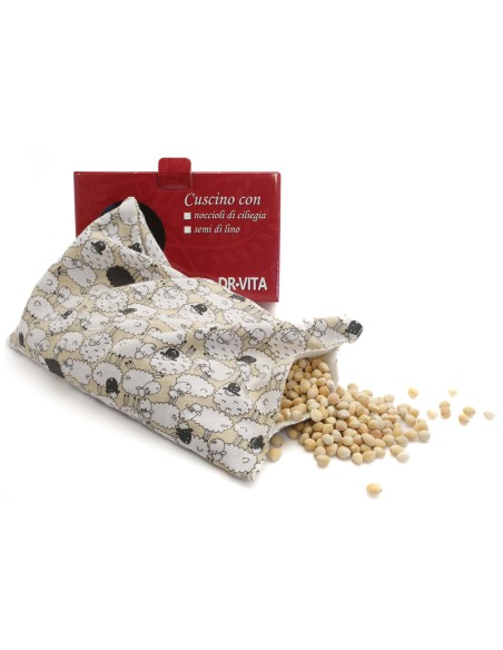 Cuscino con noccioli di ciliegia - (32 x 19 x 5cm) - (570 - 710gr.) - Pecorelle