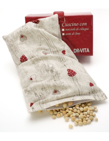 Cuscino con noccioli di ciliegia ed erbe profumate - Cuori su Legno