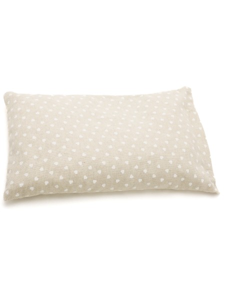 Cuscino con semi di lino - (32 x 19cm) - (650 - 780gr.) - Cuoricini Bianchi