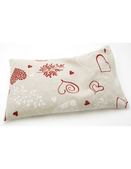 Cuscino con noccioli di ciliegia - (32 x 19 x 5cm) - (570 - 710gr.) - Cuori e Foglie