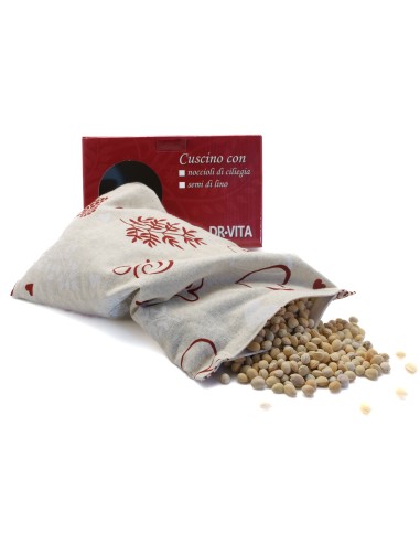 Cuscino con noccioli di ciliegia - (32 x 19 x 5cm) - (570 - 710gr.) - Cuori e Foglie