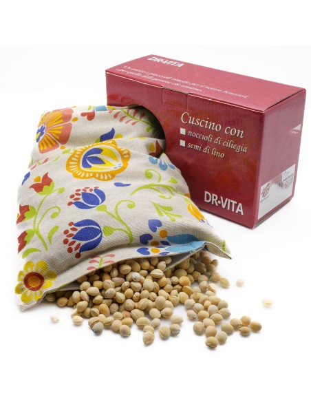 Cuscino con noccioli di ciliegia - (32 x 19 x 5cm) - (570 - 710gr.) -Fiori Colorati