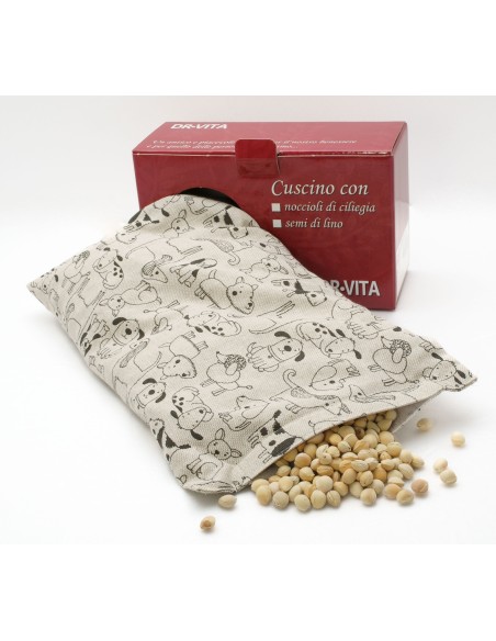 Cuscino con noccioli di ciliegia - (32 x 19 x 5cm) - (570 - 710gr.) - Cagnolini