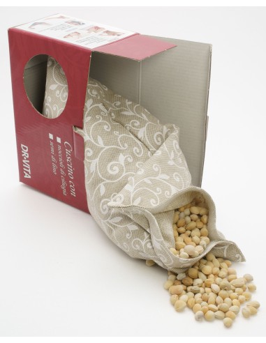 Cuscino con noccioli di ciliegia - (32 x 19 x 5cm) - (570 - 710gr.) - Arabesque Bianco