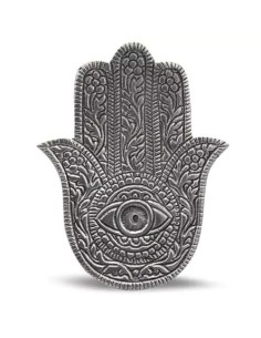 Mano di Fatima Porta Incenso Argento – Supporto per Bastoncini e Coni