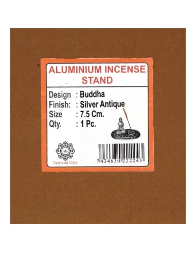 Buddha Porta Incenso in Alluminio – Supporto per Bastoncini e Coni