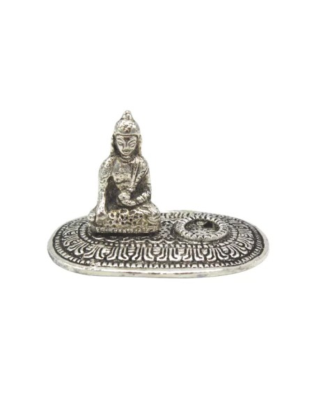 Buddha Porta Incenso in Alluminio – Supporto per Bastoncini e Coni