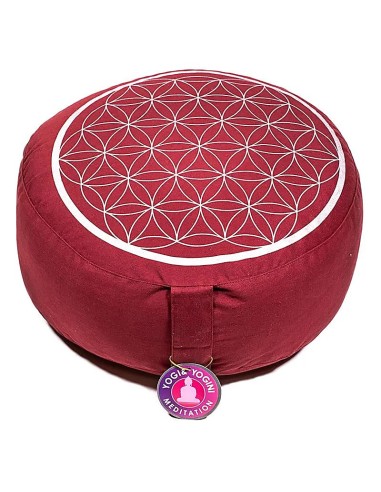 Cuscino Meditazione Fiore della Vita Rosso/Argento – 33x13cm ±2300g