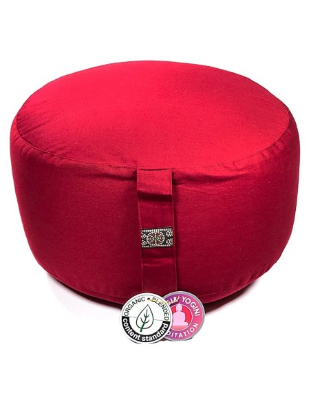Cuscino Meditazione XL Rosso in Cotone Organico | Comfort Naturale