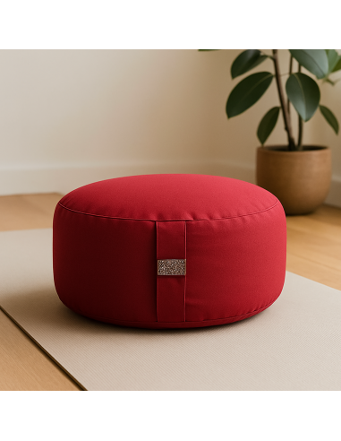 Cuscino Meditazione XL Rosso in Cotone Organico | Comfort Naturale