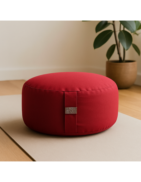 Cuscino Meditazione XL Rosso in Cotone Organico | Comfort Naturale