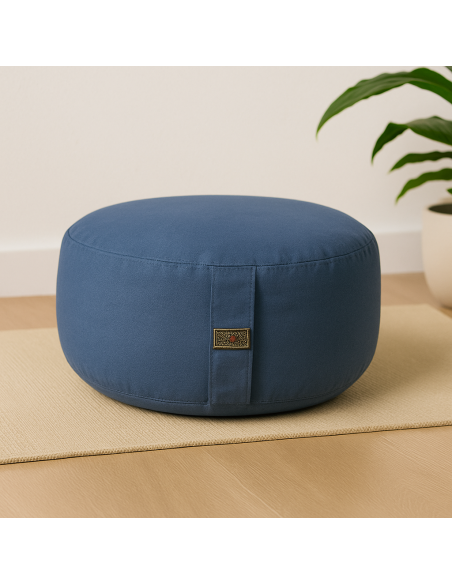 Cuscino Meditazione Blu Ardesia, Cotone Organico – Comfort & Sostegno