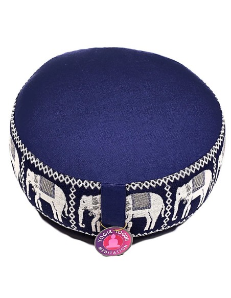 Cuscino Meditazione Blu con Elefanti | Comfort e Spiritualità