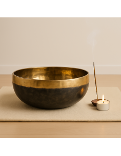 Campana Tibetana Ishana Nero/Oro – Campana Meditazione Ø 29cm
