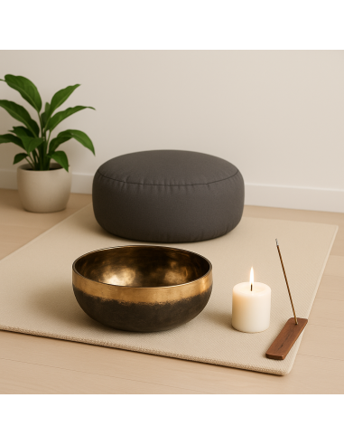 Campana Tibetana Ishana Nero/Oro – Campana Meditazione Ø 26cm 2100g