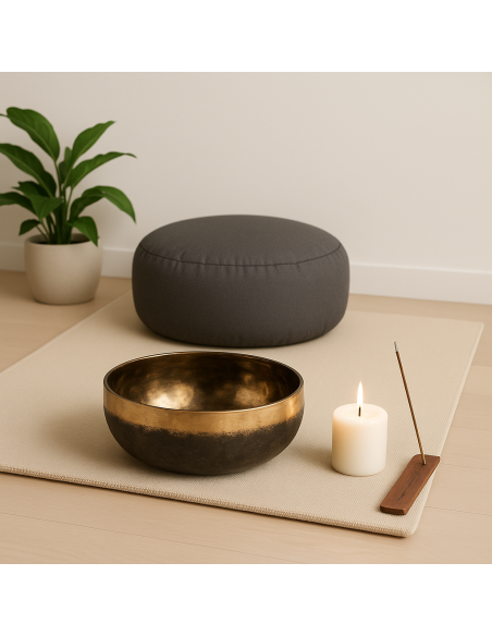 Campana Tibetana Ishana Nero/Oro – Campana Meditazione Ø 26cm 2100g