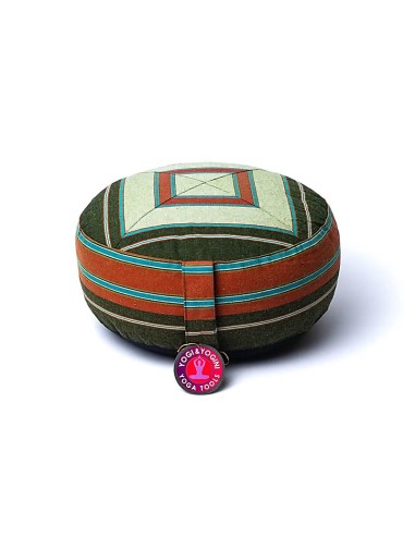 Cuscino Meditazione Verde Fantasia – Zafu Yoga 33x13cm in Cotone