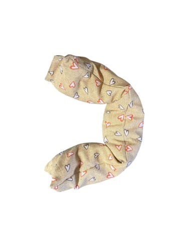 Cuscino Cervicale con Semi di Lino con Cuori Colorati