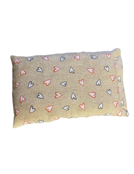 Cuscino con Semi di Lino con Cuori Colorati