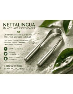 Igiene Orale - Pulitore Lingua raschietto in acciaio inox 2