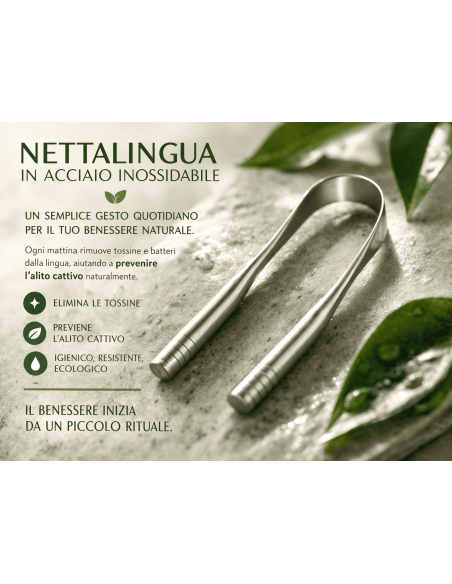Igiene Orale - Pulitore Lingua raschietto in acciaio inox