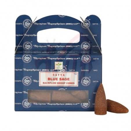 Salvia Blu 24 Coni Incenso a Fontana Satya Earth Blue Sage