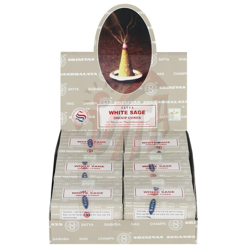 Salvia Bianca Coni Dhoop Incenso Satya Earth Masala