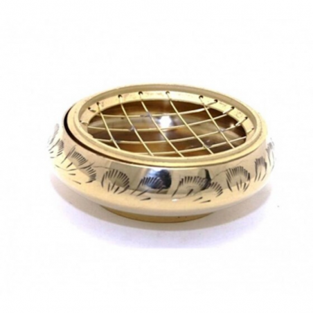 Brucia resine e incensi in ottone dorato - (7,5 x 3cm)